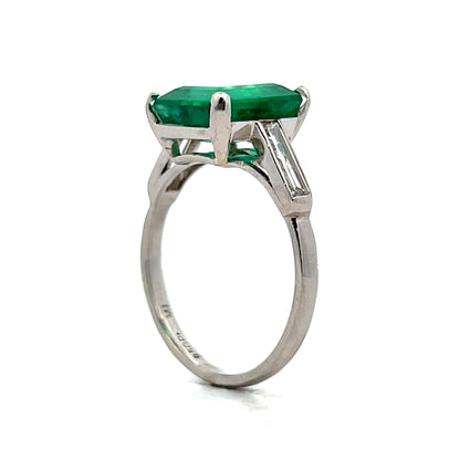 3.61 Carat Emerald & Diamond Cocktail Ring in Platinum