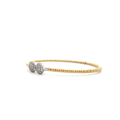 .57 Diamond Bangle Cuff Bracelet in 14k Yellow Gold
