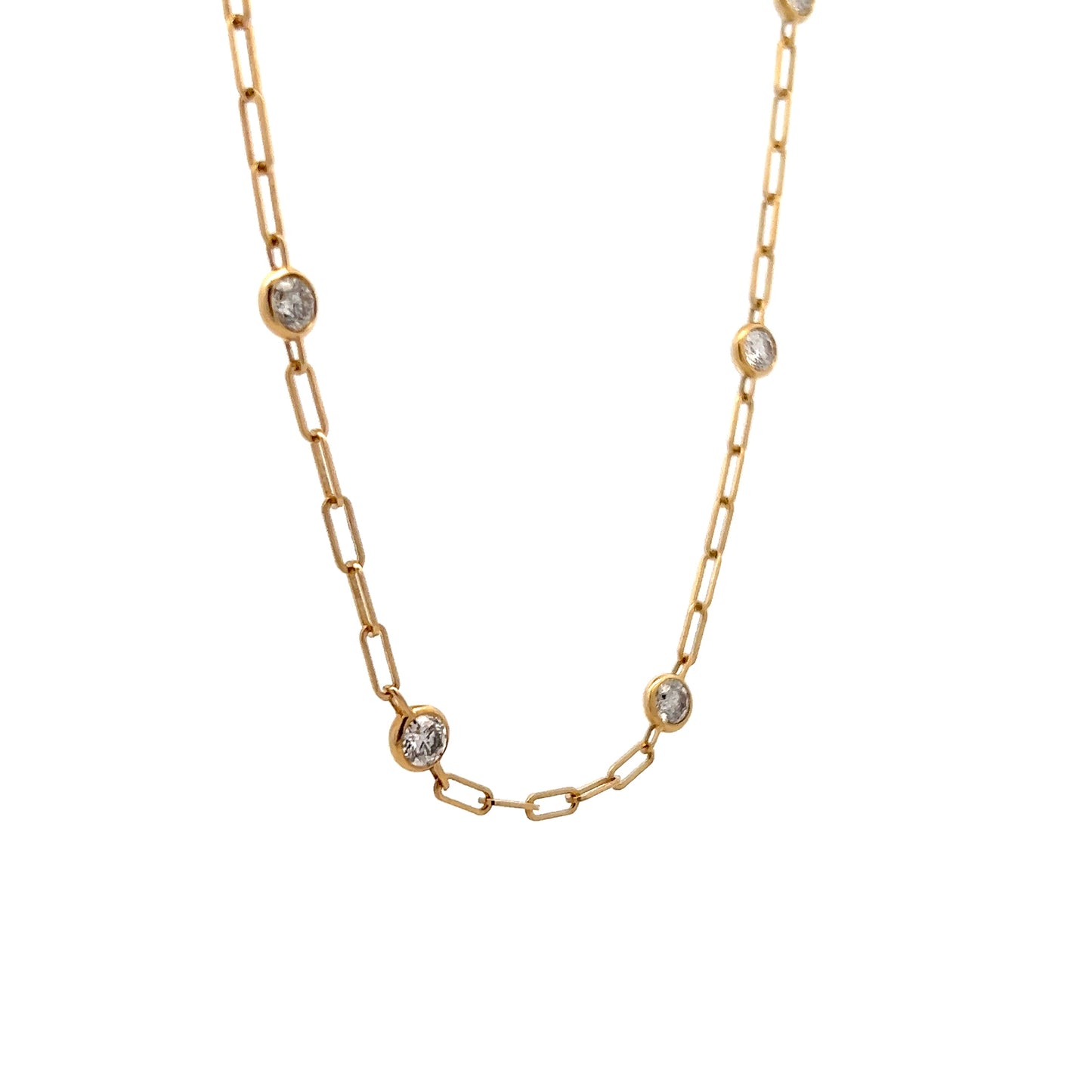2.25 Diamonds By The Yard Necklace in 14k Yellow Gold