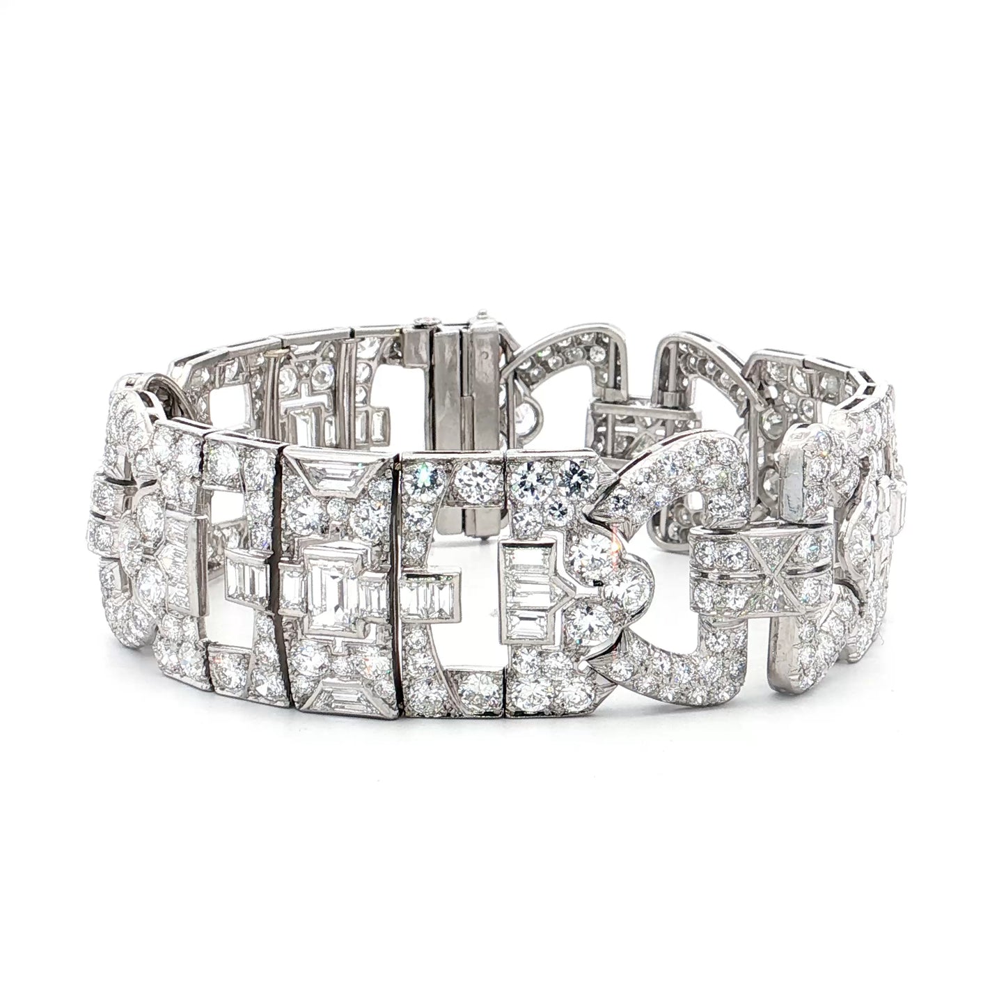 23 Carat Antique Art Deco Diamond Bracelet Platinum