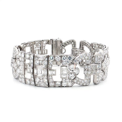 23 Carat Antique Art Deco Diamond Bracelet Platinum