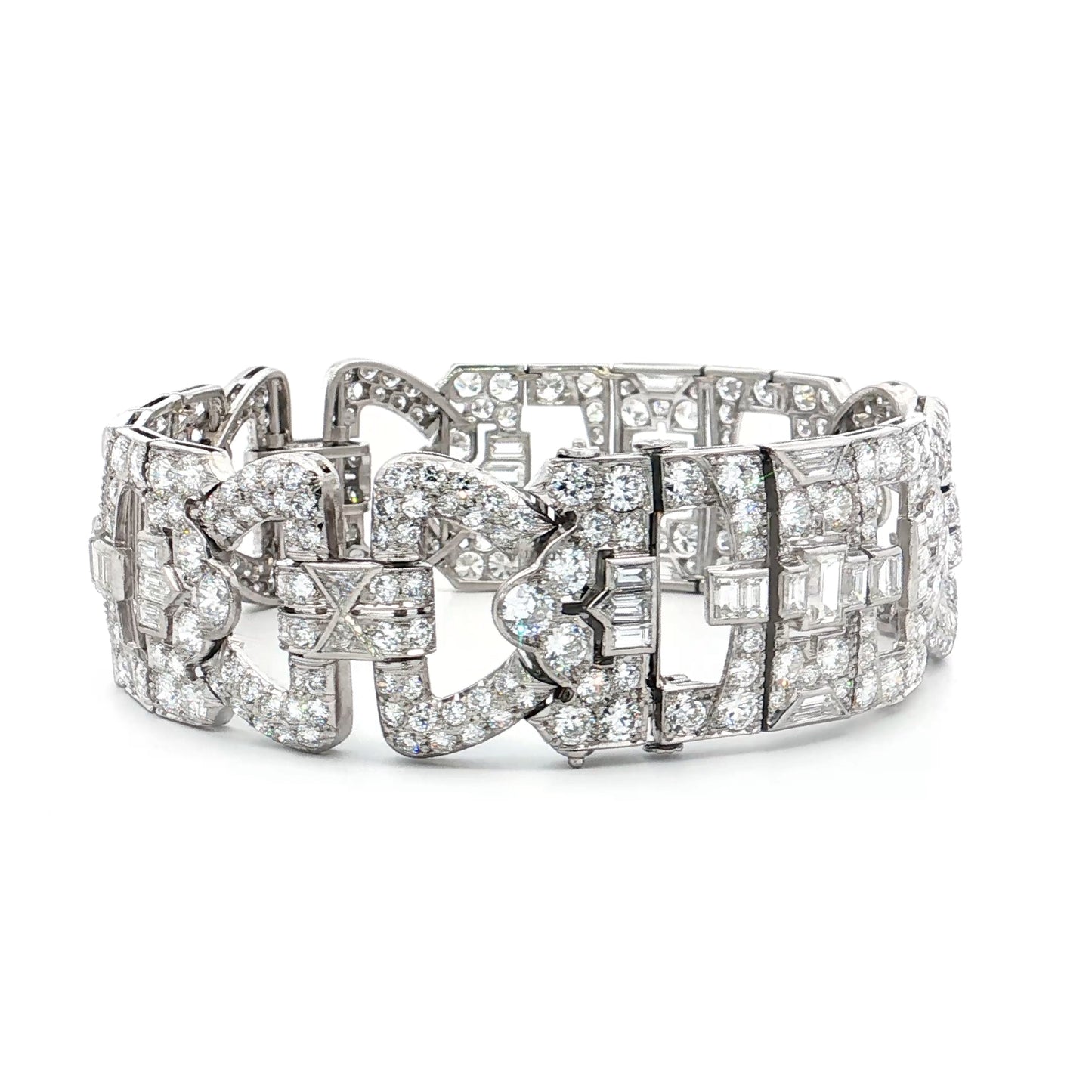 23 Carat Antique Art Deco Diamond Bracelet Platinum