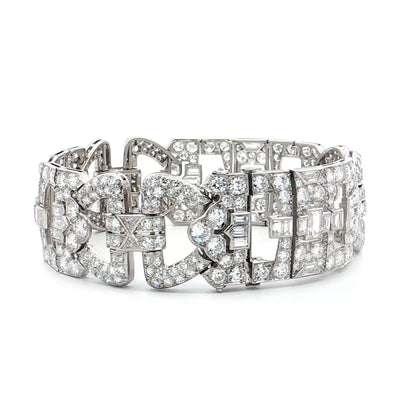 23 Carat Antique Art Deco Diamond Bracelet Platinum