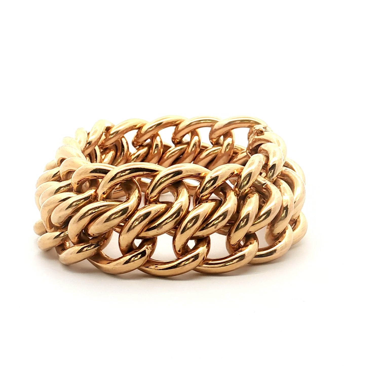 Vintage Mid-Century Woven Link Bracelet in 18k