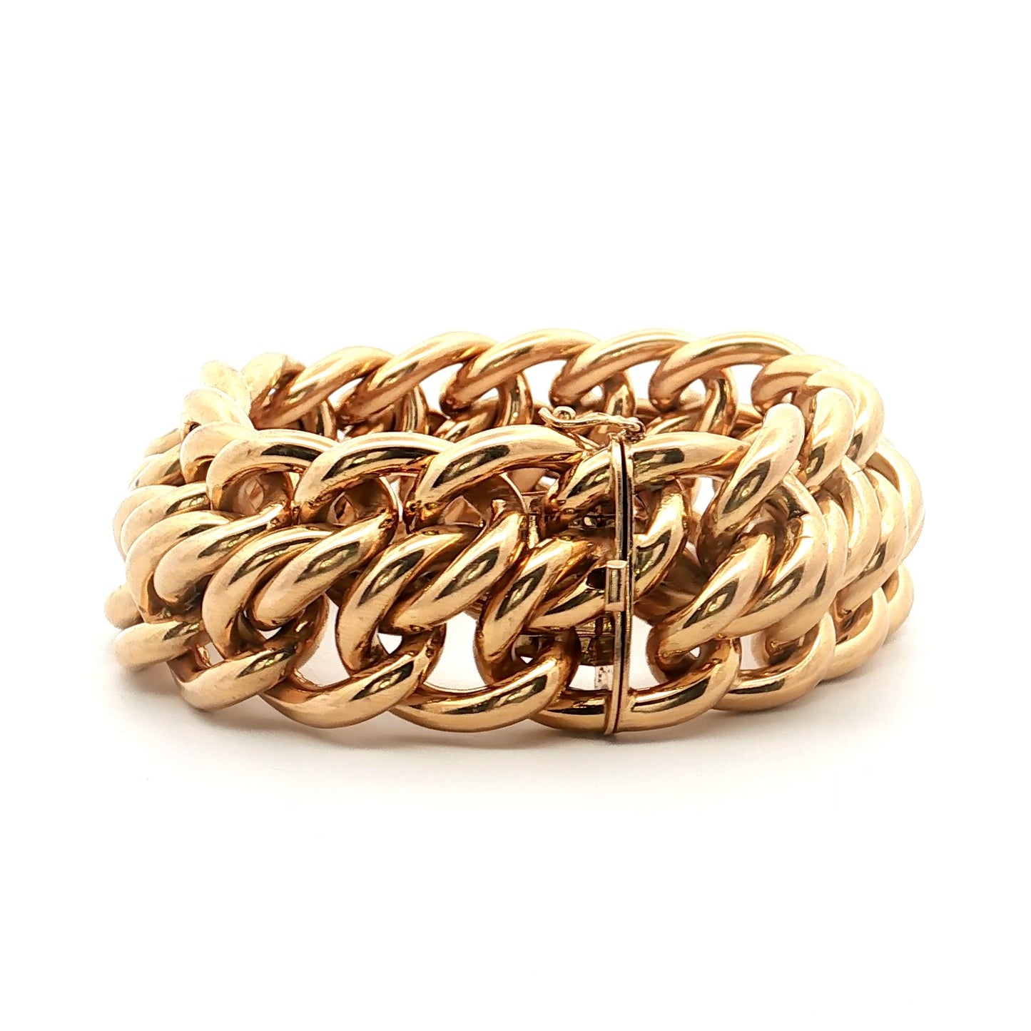 Vintage Mid-Century Woven Link Bracelet in 18k