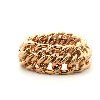 Vintage Mid-Century Woven Link Bracelet in 18k