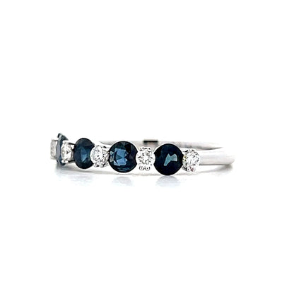 .70 Sapphire & Diamond Wedding Band in 14k