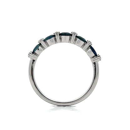 .70 Sapphire & Diamond Wedding Band in 14k