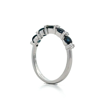 .70 Sapphire & Diamond Wedding Band in 14k
