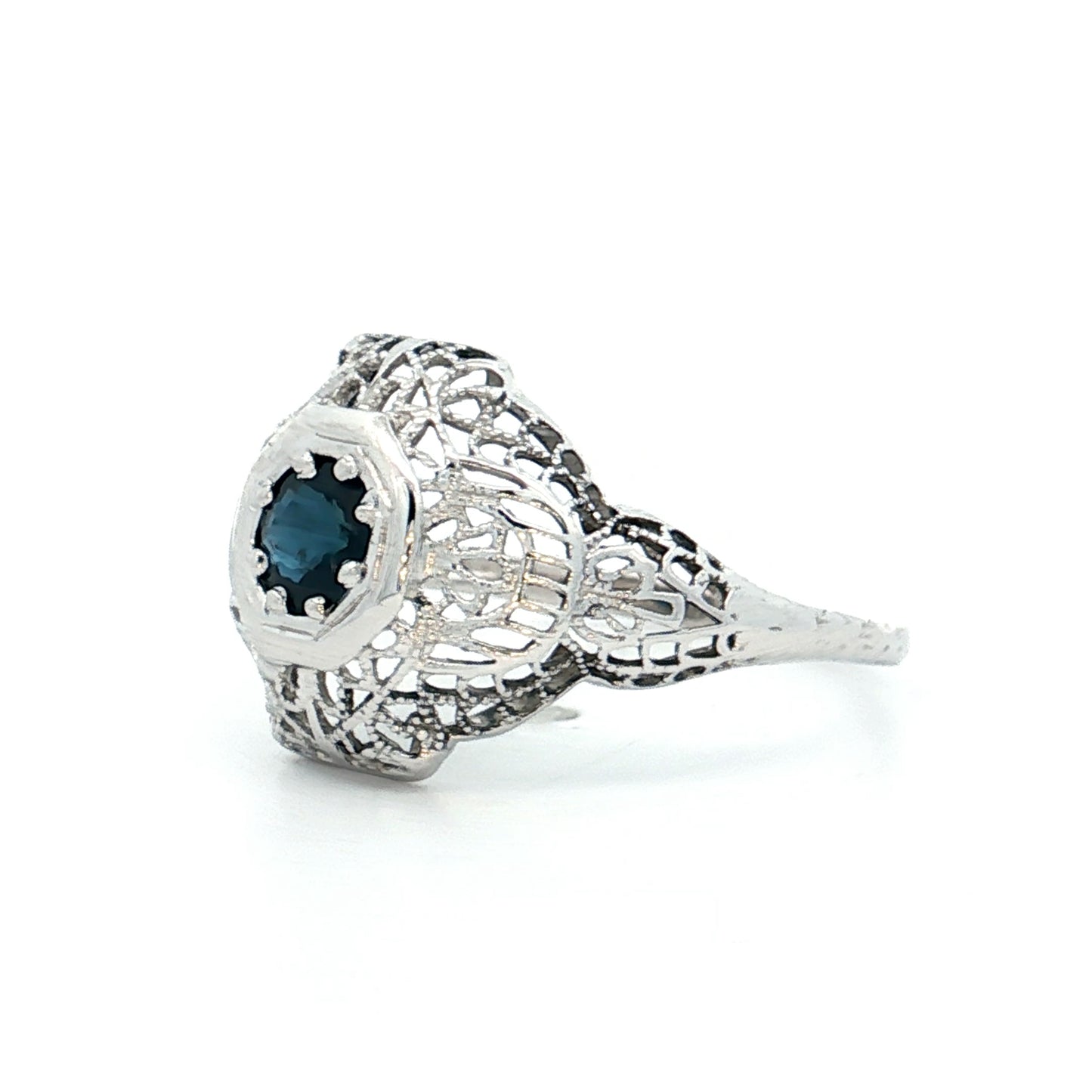 .40 Antique Deco Sapphire Cocktail Ring 18k