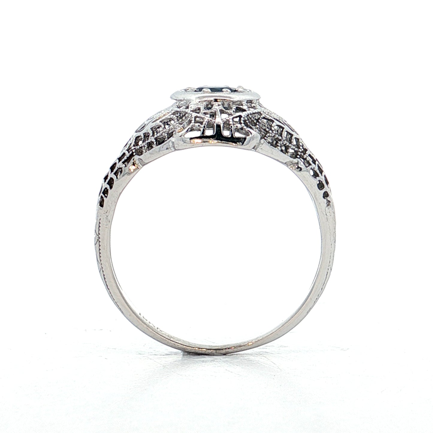 .40 Antique Deco Sapphire Cocktail Ring 18k