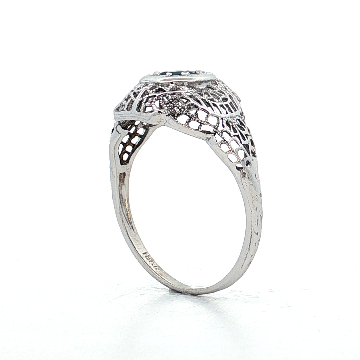 .40 Antique Deco Sapphire Cocktail Ring 18k