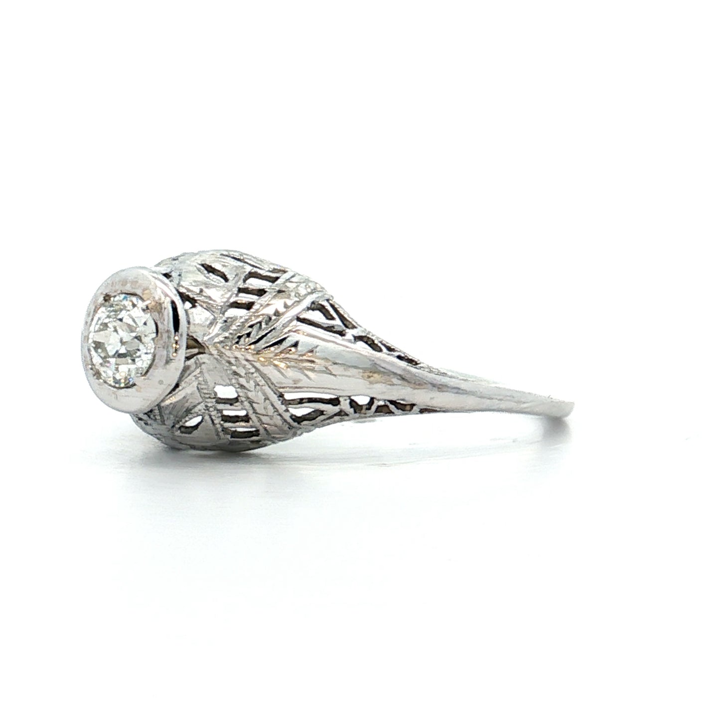 .30 Antique Art Deco Euro Diamond Engagement Ring 18k