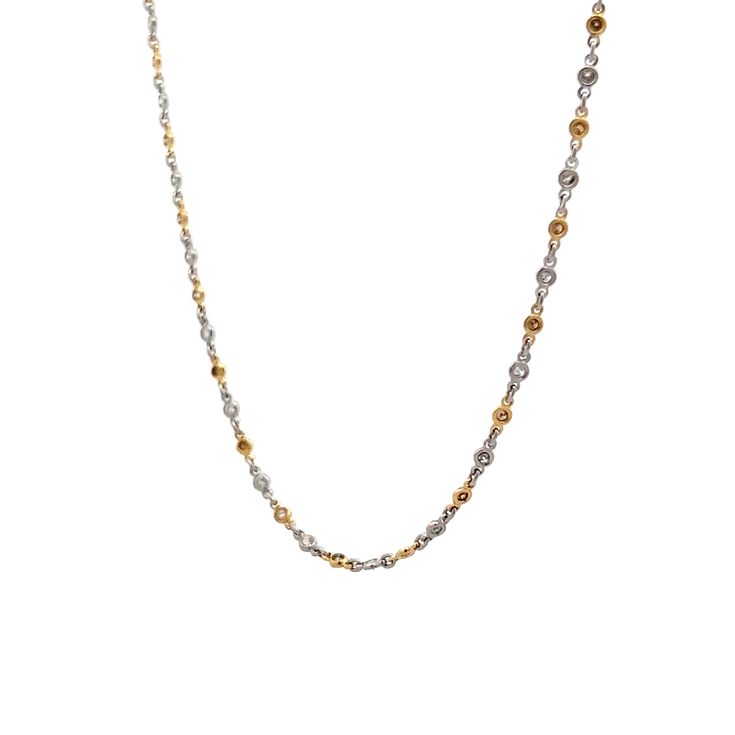 1.30 Fancy Yellow Diamonds By The Yard Necklace