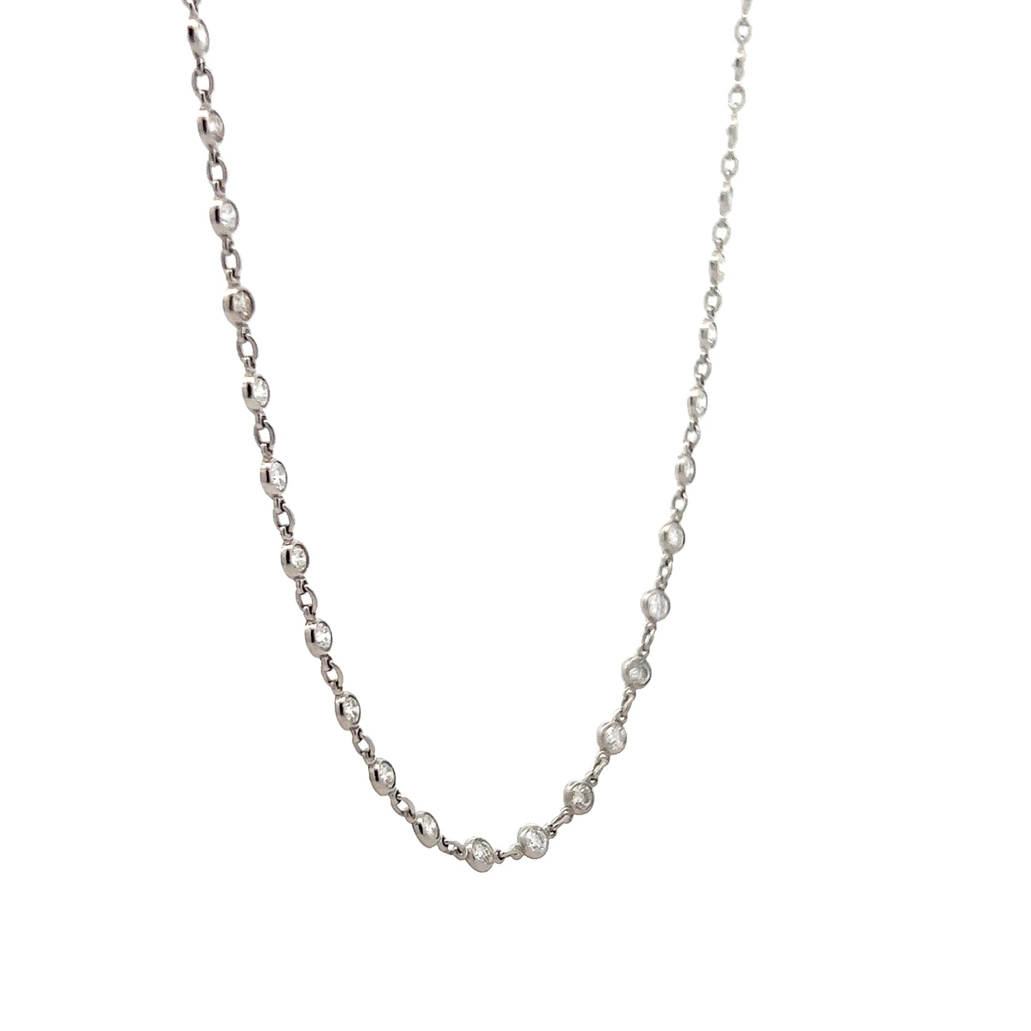 3.45 Diamonds By The Yard Necklace in Platinum