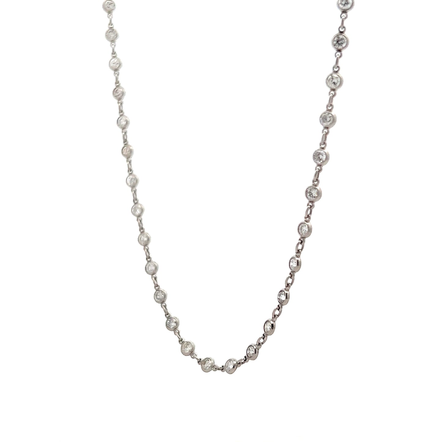 3.45 Diamonds By The Yard Necklace in Platinum