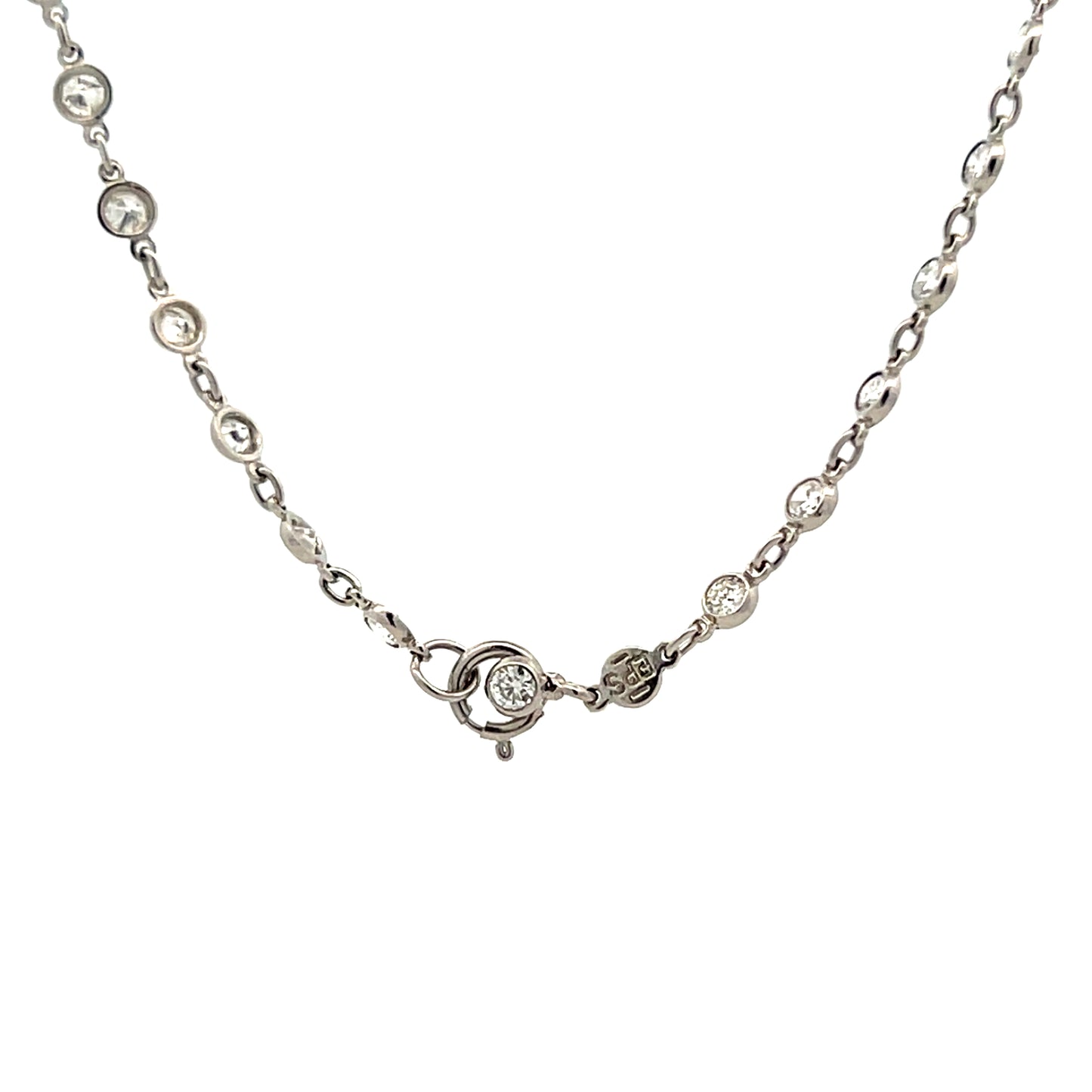 3.45 Diamonds By The Yard Necklace in Platinum