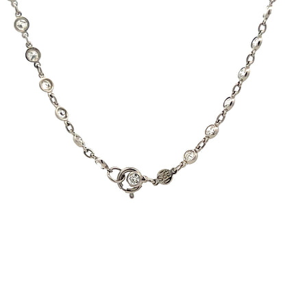 3.45 Diamonds By The Yard Necklace in Platinum
