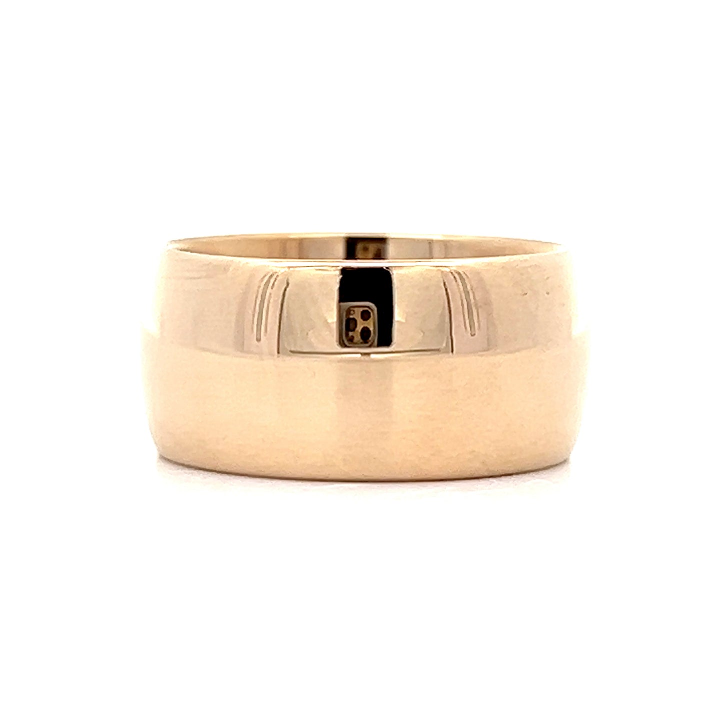 Mens Wide Cigar Wedding Band in 14k Yellow Gold