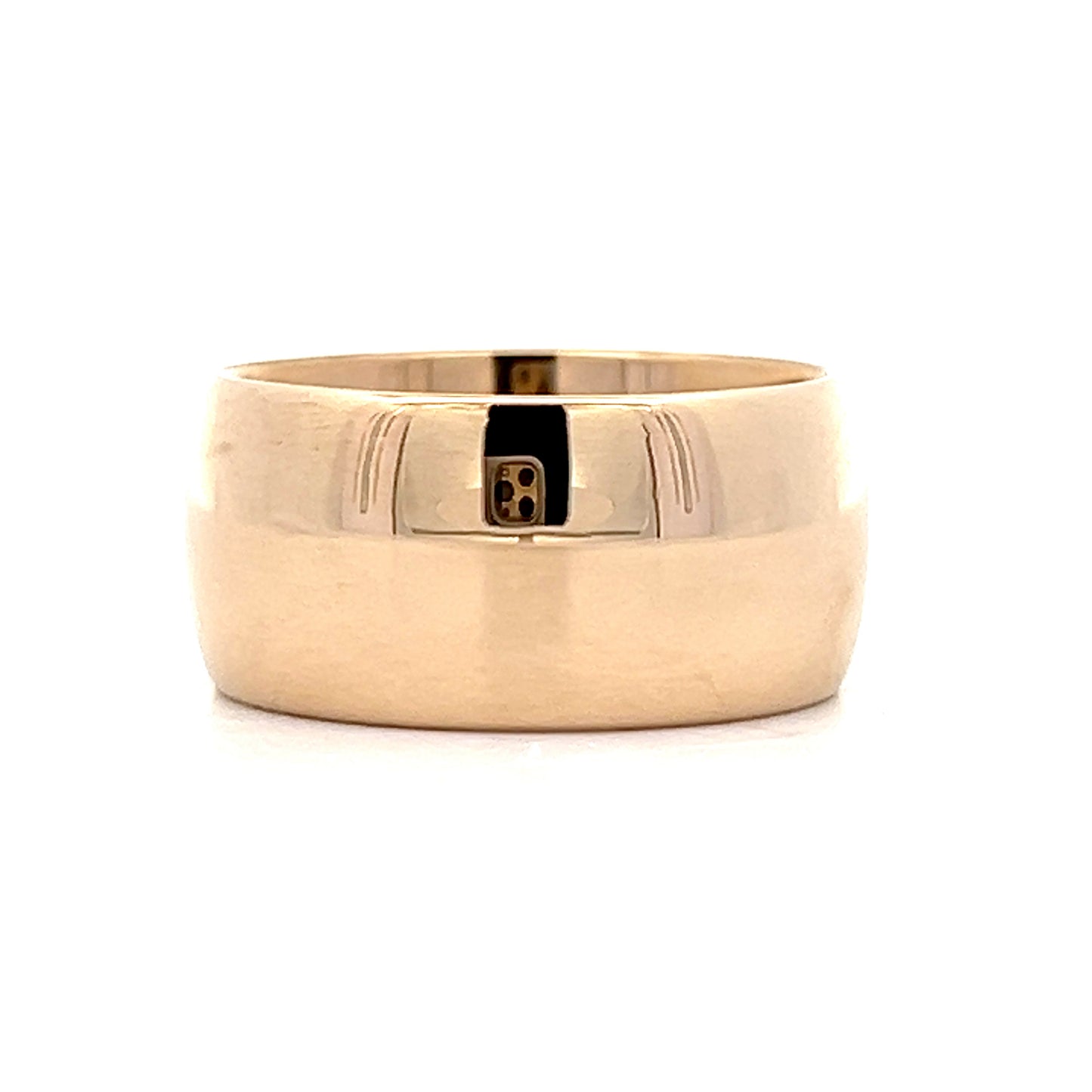Mens Wide Cigar Wedding Band in 14k Yellow Gold