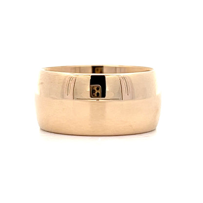 Mens Wide Cigar Wedding Band in 14k Yellow Gold
