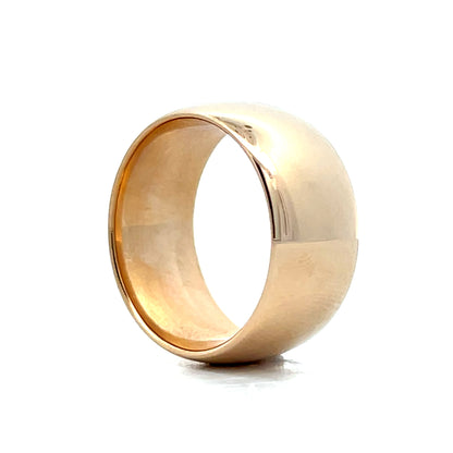 Mens Wide Cigar Wedding Band in 14k Yellow Gold