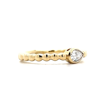 .24 Pear Diamond Stacking Ring in 14k Yellow Gold