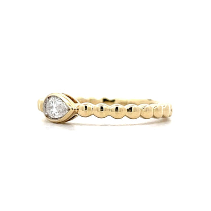 .24 Pear Diamond Stacking Ring in 14k Yellow Gold