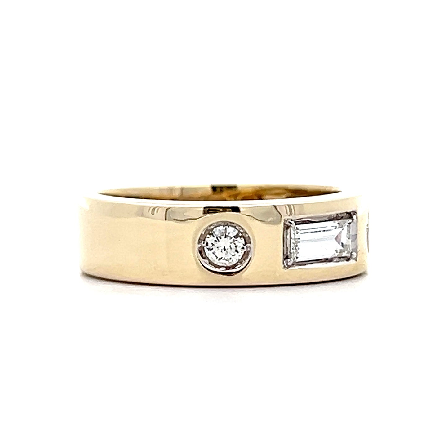 .27 Geometric Diamond Band in 14k Yellow Gold