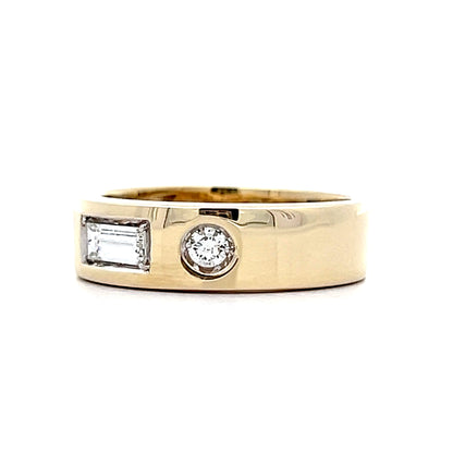 .27 Geometric Diamond Band in 14k Yellow Gold