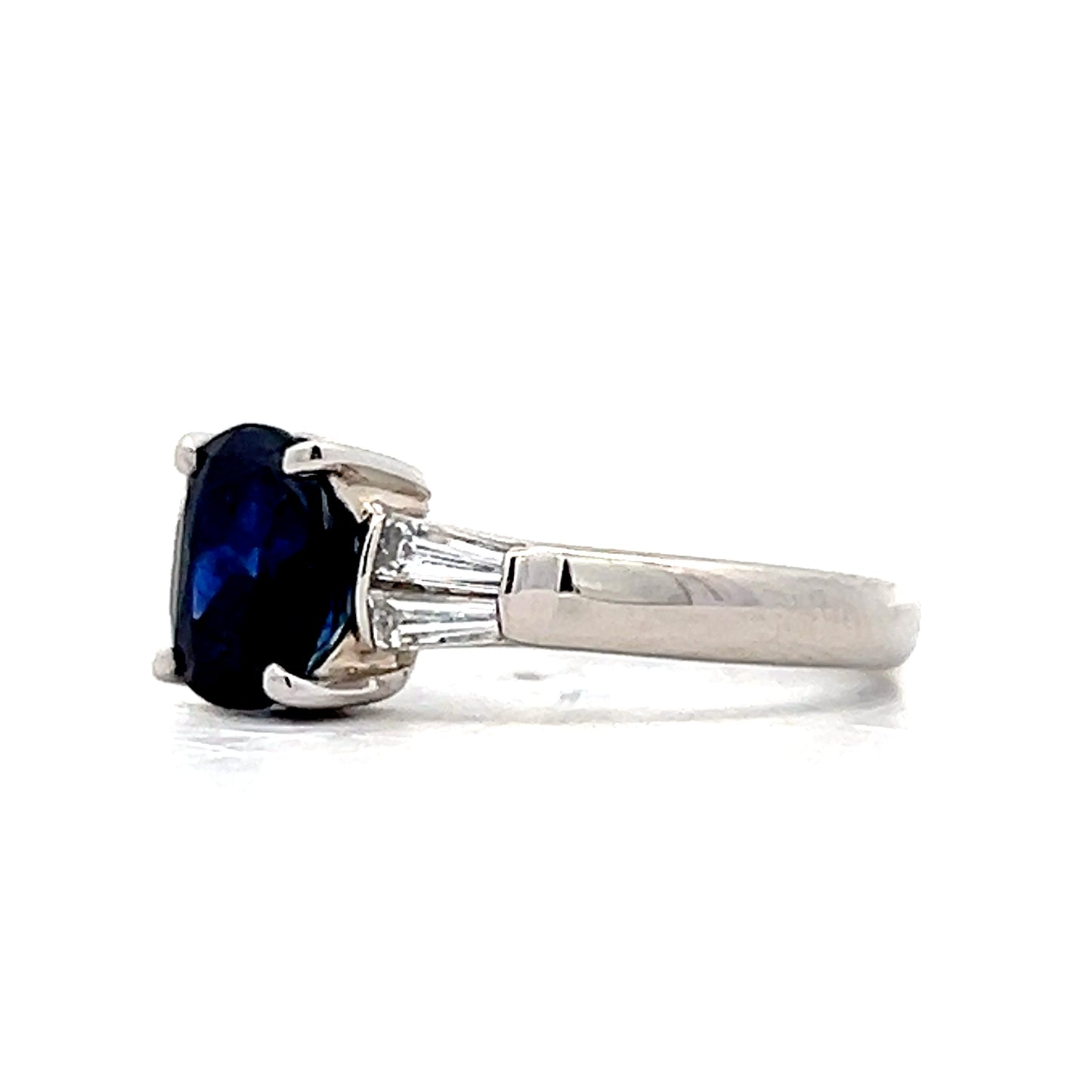 1.98 Oval Sapphire Engagement Ring in Platinum