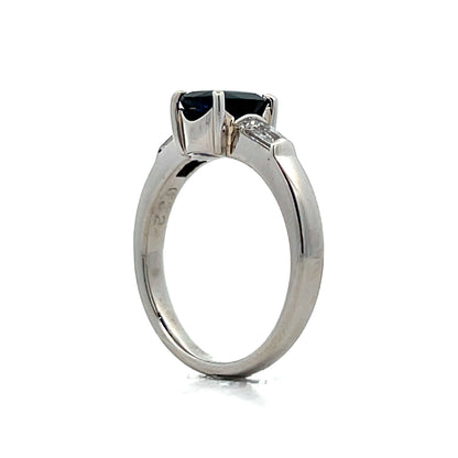 1.98 Oval Sapphire Engagement Ring in Platinum