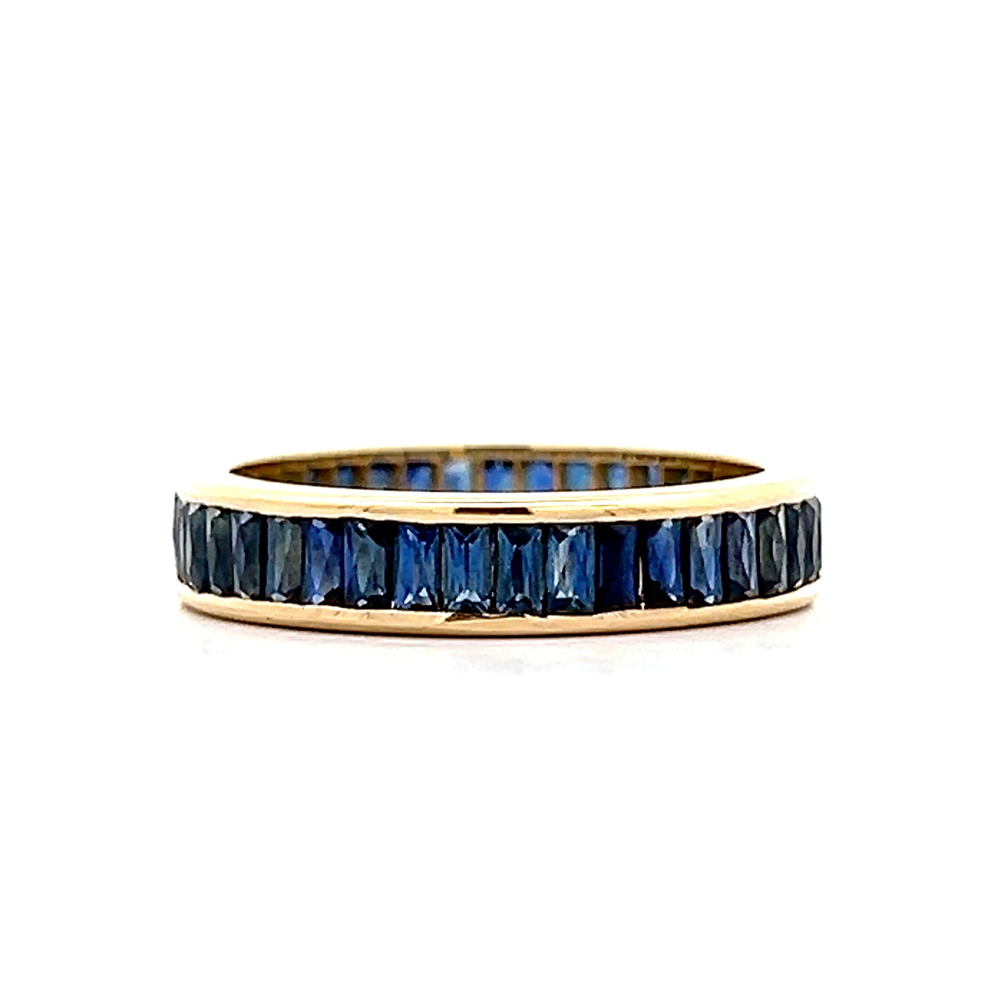 2 Carat French Cut Eternity Band in 18k Yellow Gold