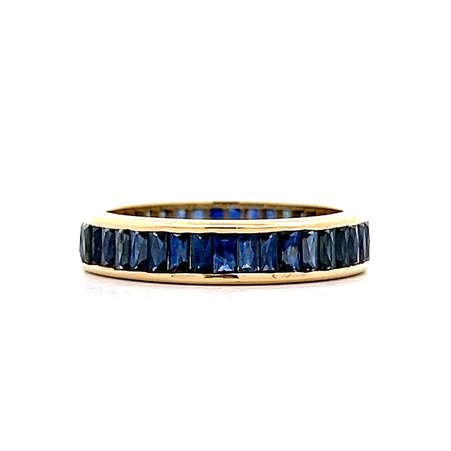 2 Carat French Cut Eternity Band in 18k Yellow Gold