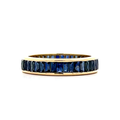 2 Carat French Cut Eternity Band in 18k Yellow Gold