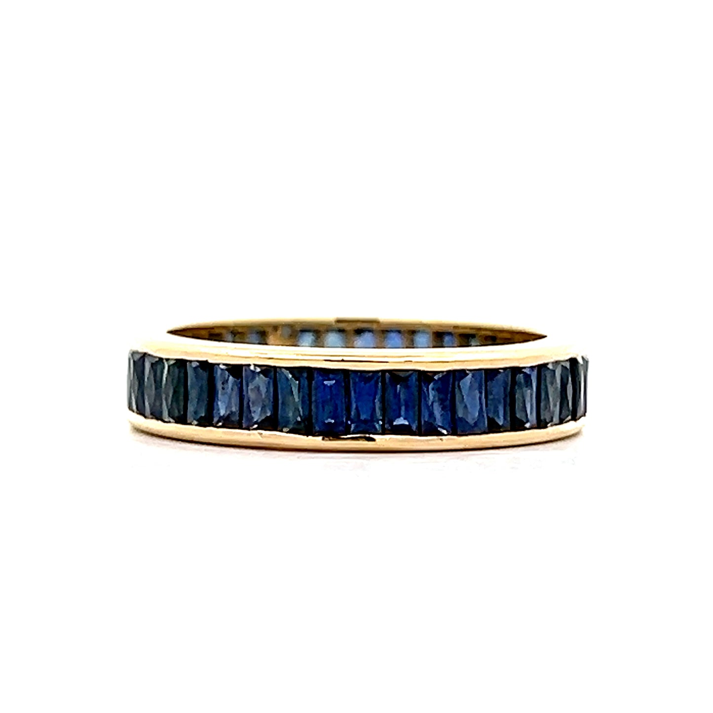 2 Carat French Cut Eternity Band in 18k Yellow Gold