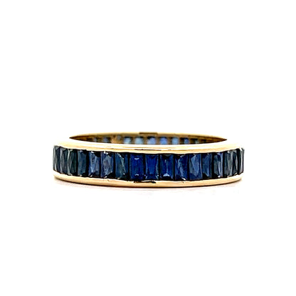 2 Carat French Cut Eternity Band in 18k Yellow Gold