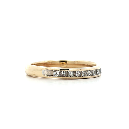 .50 Princess Cut Diamond Wedding Band 14k Yellow Gold