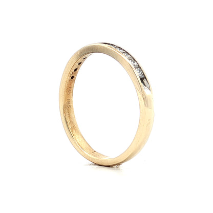 .50 Princess Cut Diamond Wedding Band 14k Yellow Gold