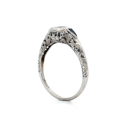 .12 Antique Art Deco Euro Diamond Engagement Ring 18k