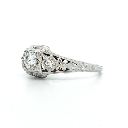 .32 Antique Deco Brilliant Diamond Engagement Ring 18k