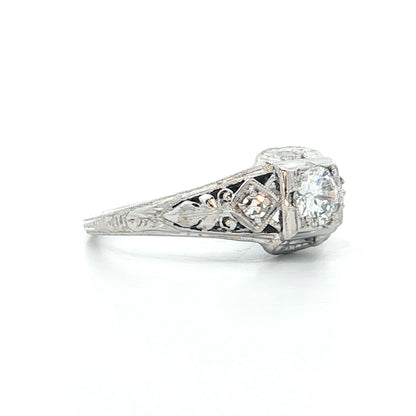 .32 Antique Deco Brilliant Diamond Engagement Ring 18k