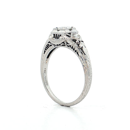 .32 Antique Deco Brilliant Diamond Engagement Ring 18k