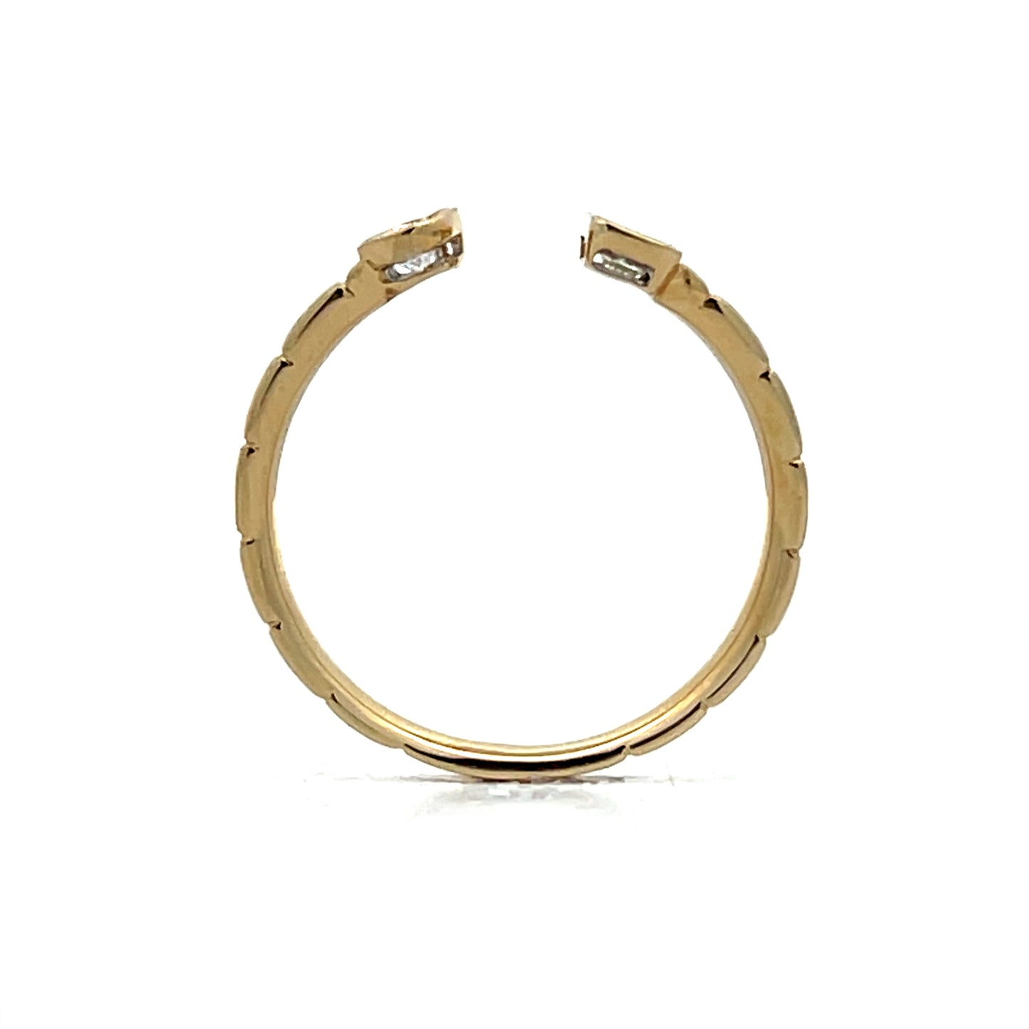 .26 Emerald & Pear Diamond Stacking Ring in 14k