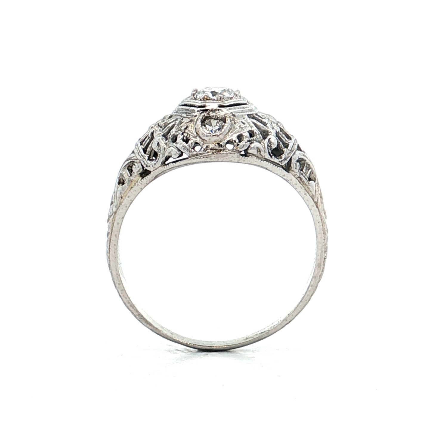 .25 Vintage Euro Diamond Cocktail Ring 18k