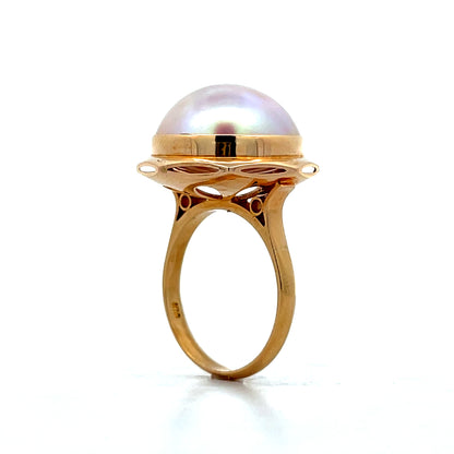 Mabe Pearl Cocktail Ring in 18k Yellow Gold