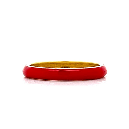 3mm Red Enamel Stacking Band in 14k Yellow Gold