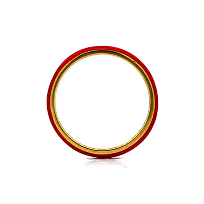 3mm Red Enamel Stacking Band in 14k Yellow Gold