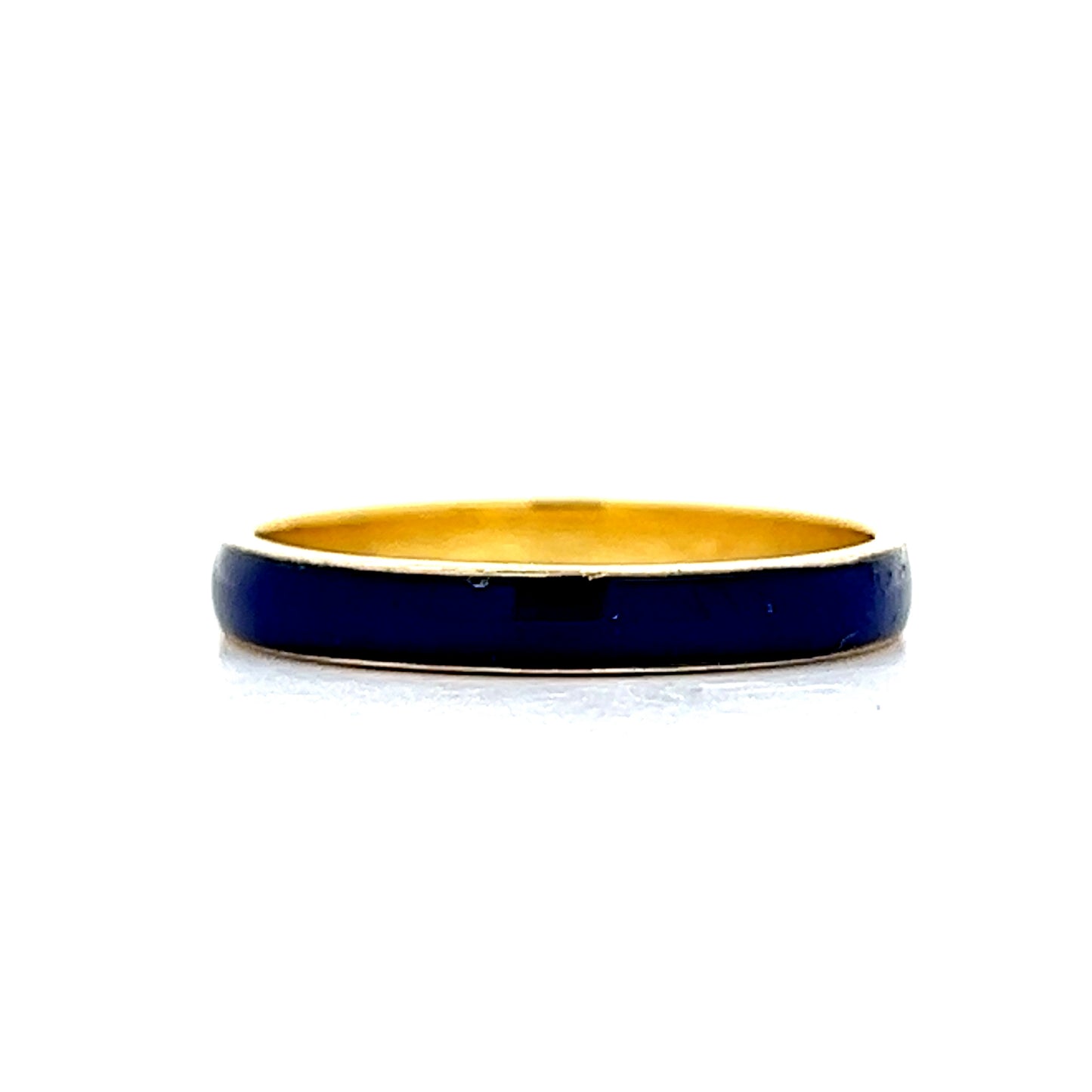 3mm Blue Enamel Stacking Band in 14k Yellow Gold