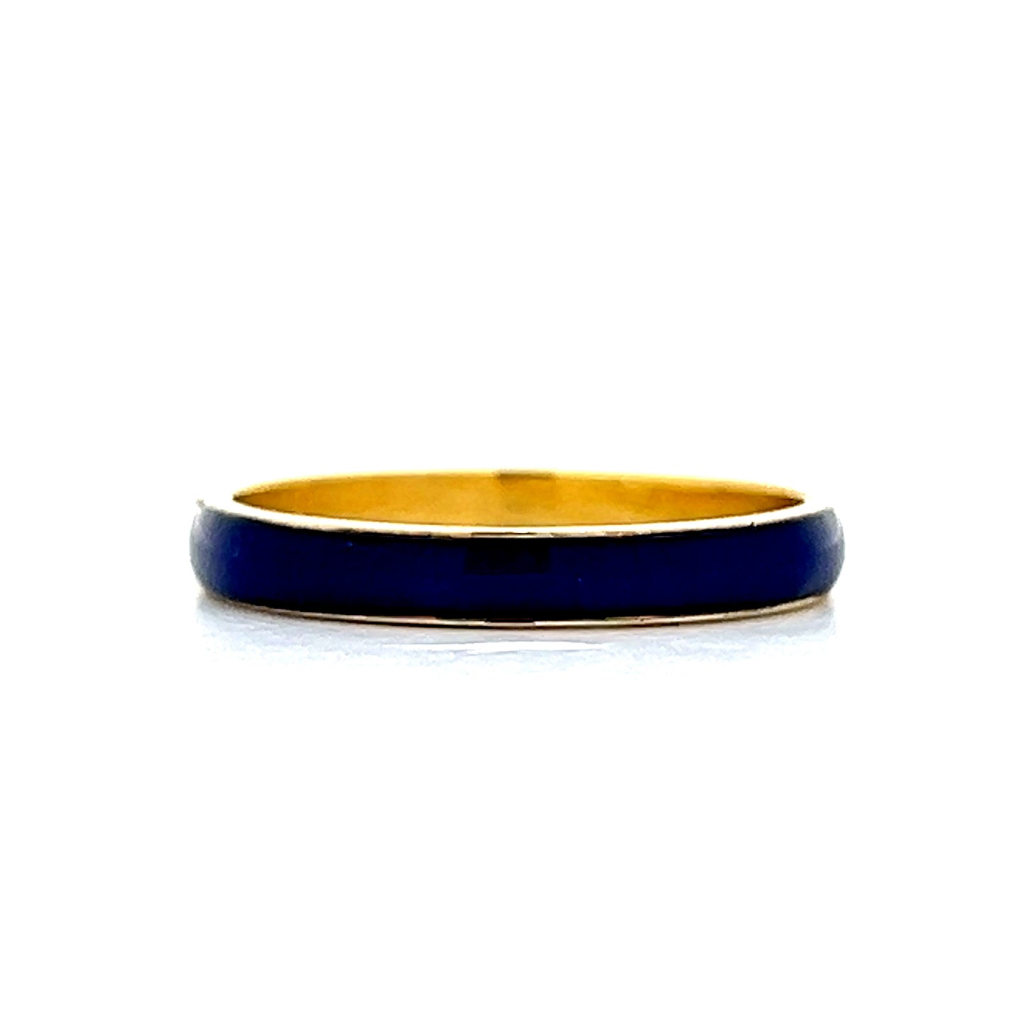 3mm Blue Enamel Stacking Band in 14k Yellow Gold